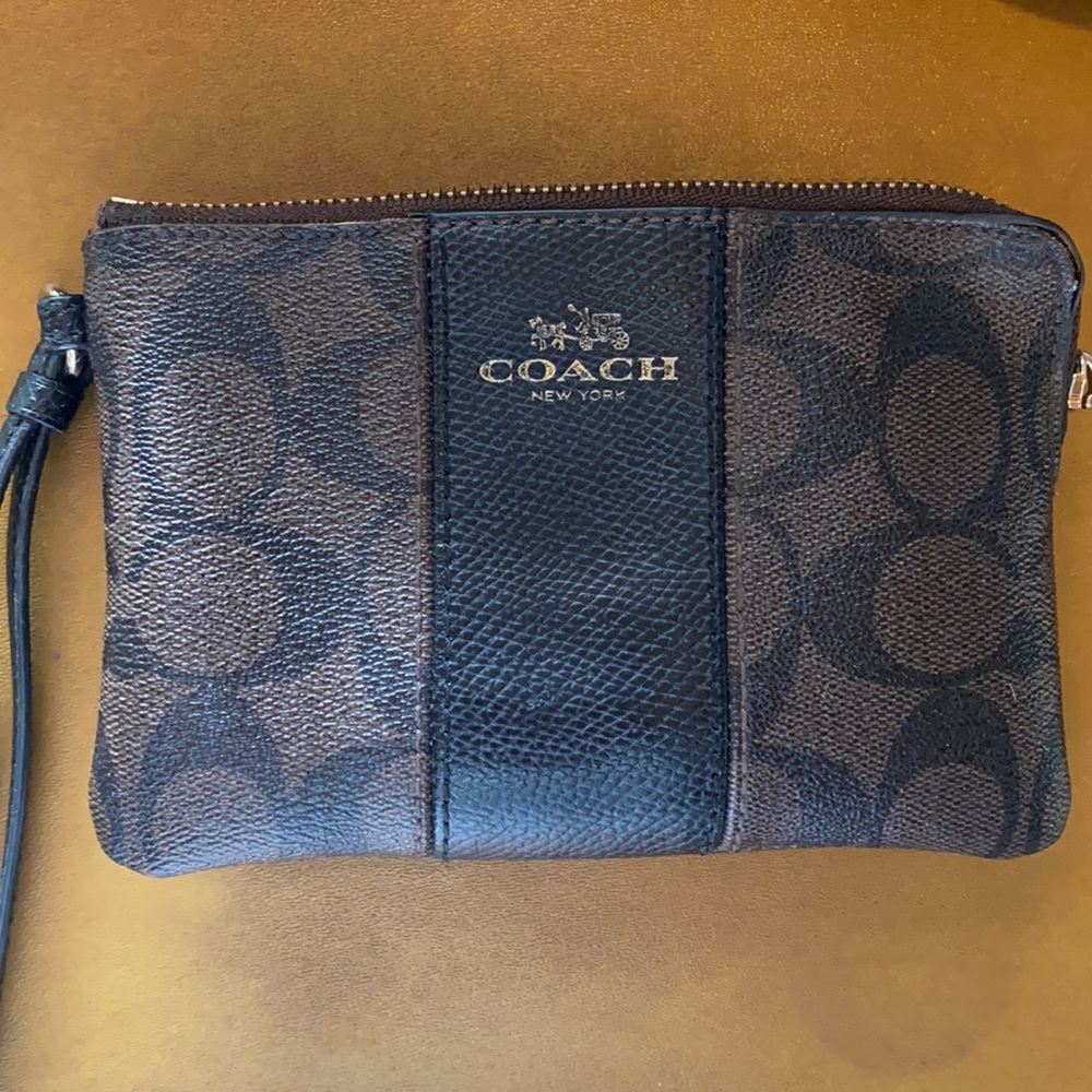 Coach Wristlet!! Brown and black coach logo